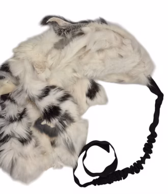 OKTOCUF L, črna, bela, 113 cm, krzno 45 cm